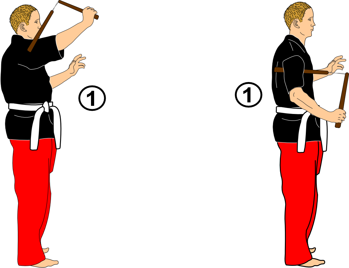 Nunchaku Frappe piquée thrust technique demonstration