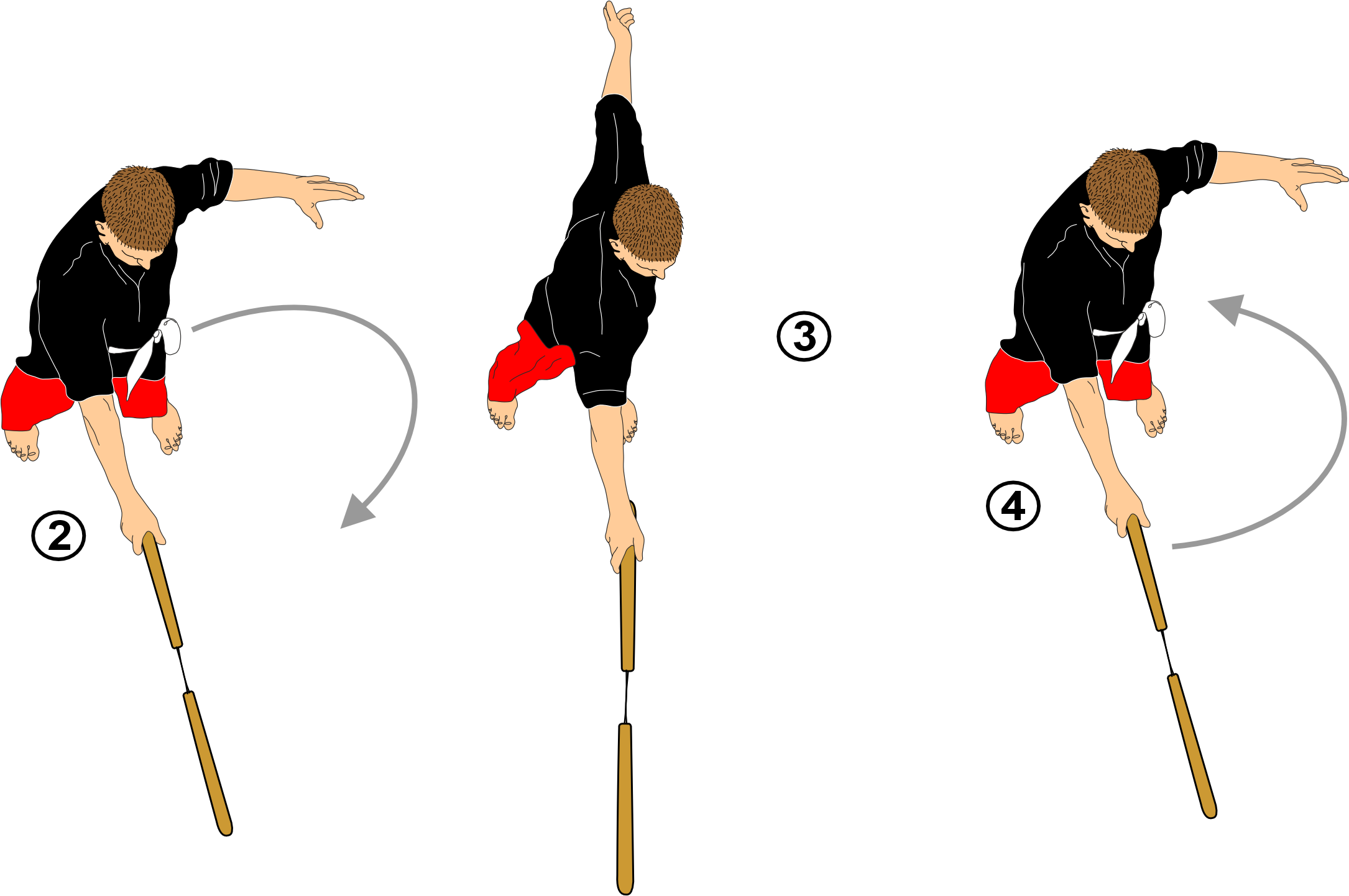 Nunchaku horizontal reverse strike