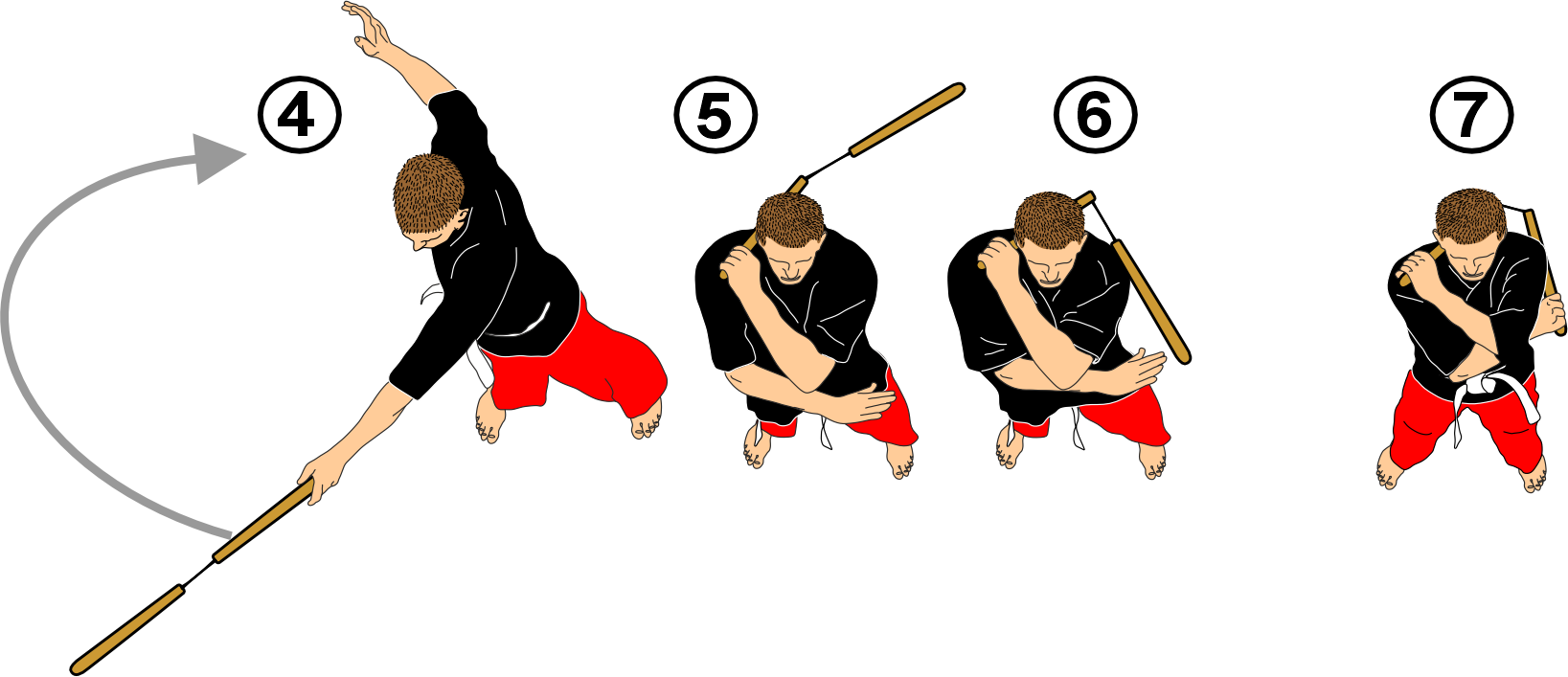Nunchaku strike targeting side