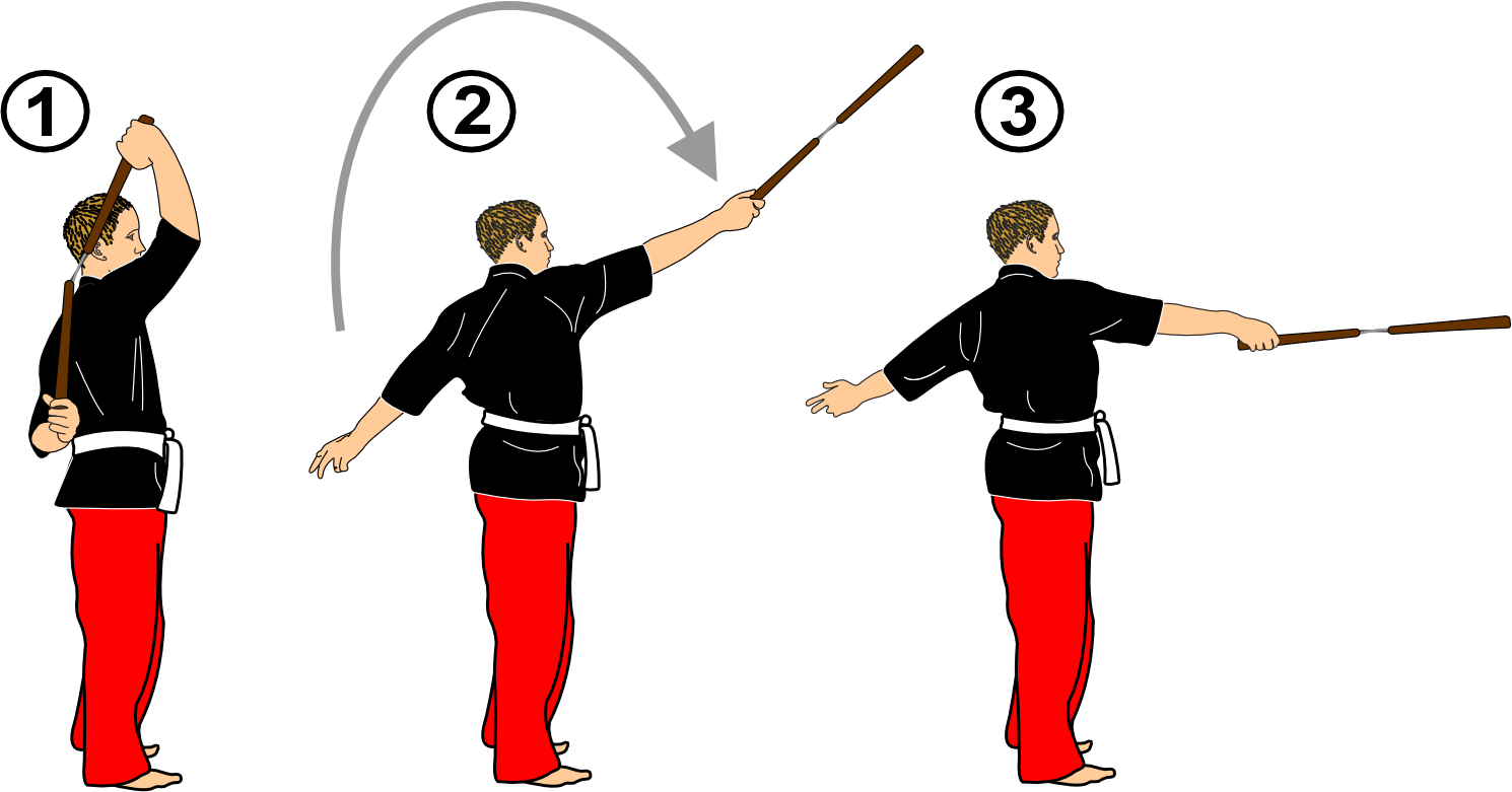 Vertical strike behind the back