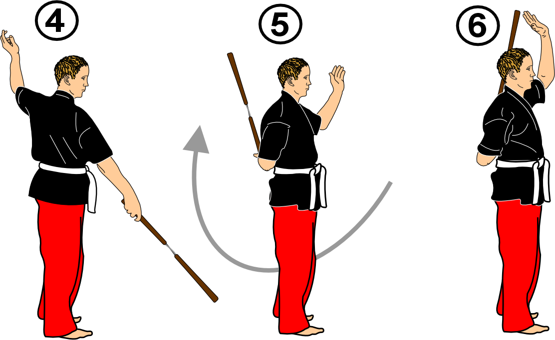 Rising strike from back guard