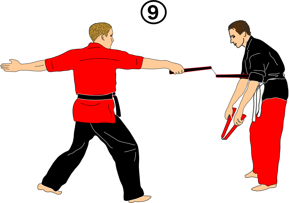 Controlled strike against opponent in kata