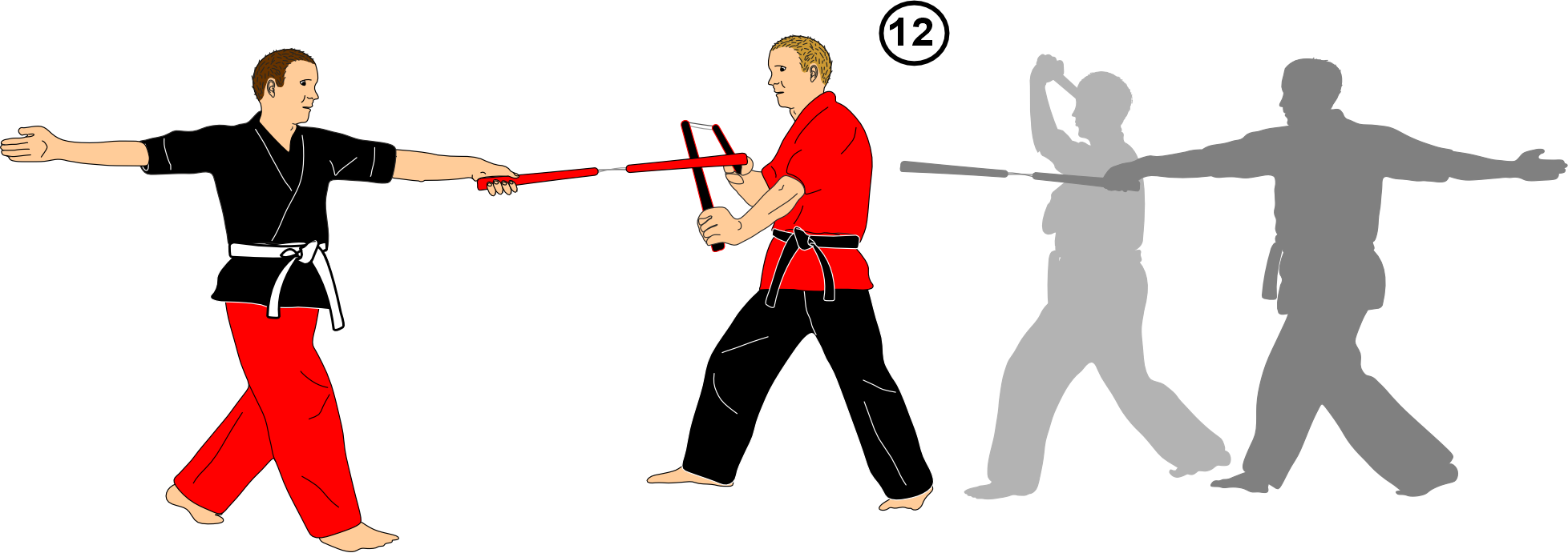Blocking incoming attack in partner kata