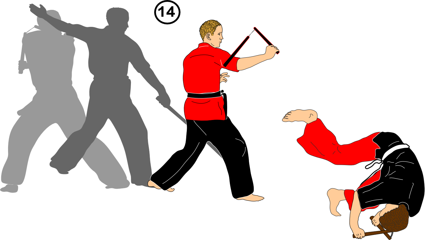 Opponent performing forward roll