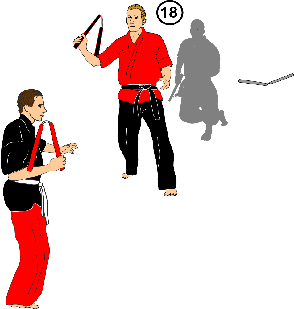 Evading thrown nunchaku