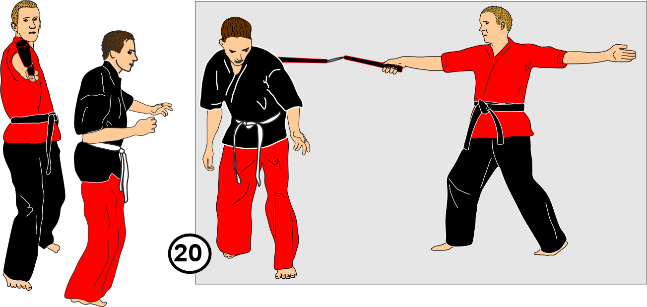 Disarming opponent nunchaku