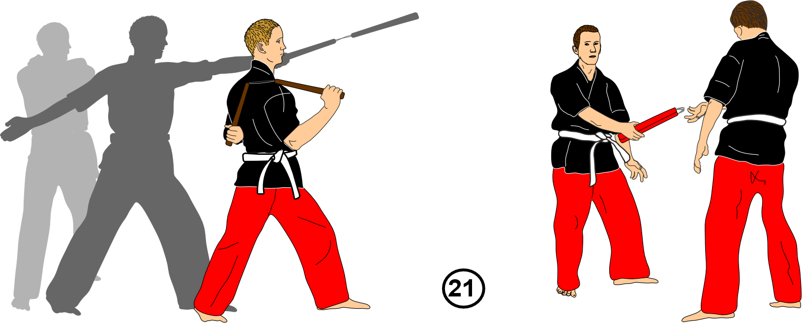 Striking retreating opponent