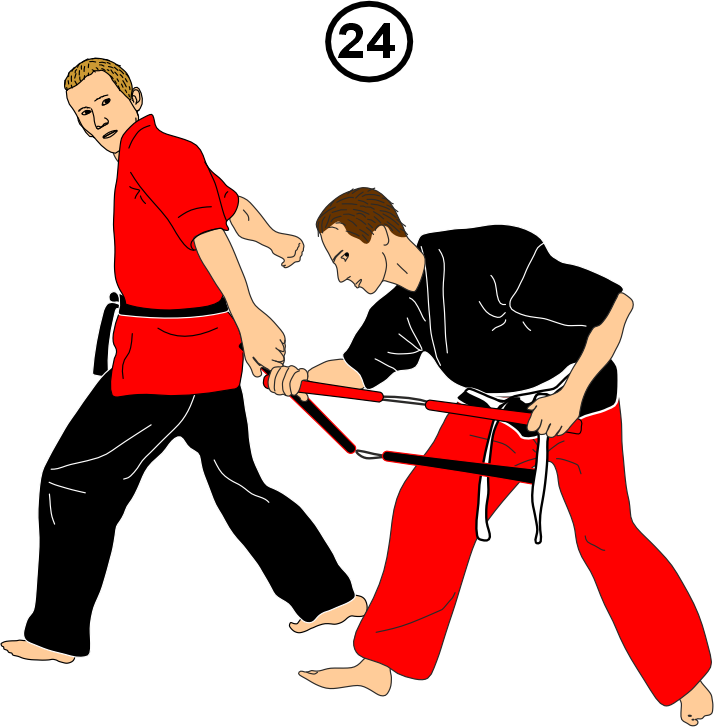 Backward strike in partner kata