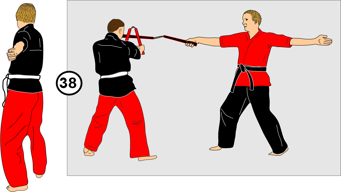 Rising and facing opponent