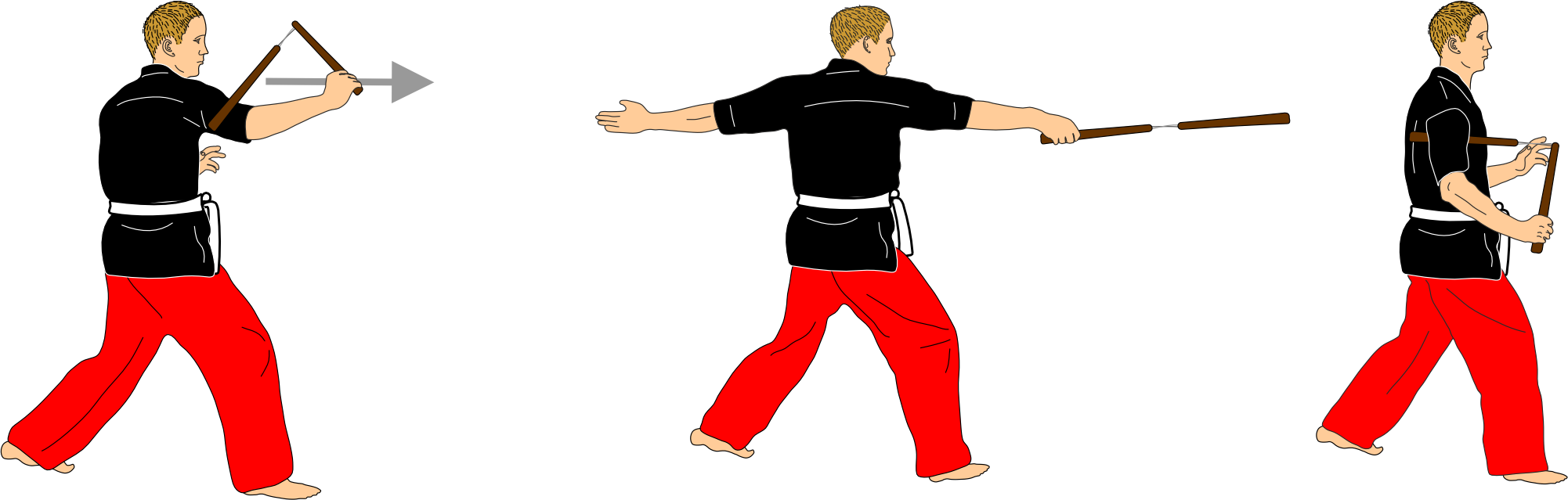 Triceps guard and thrust transitioning to armpit guard