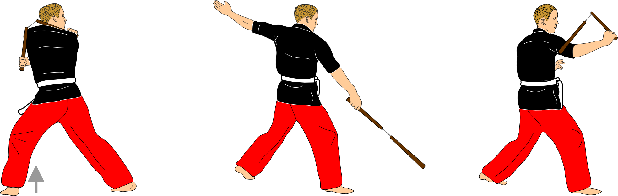 Pivot into rising strike and triceps guard