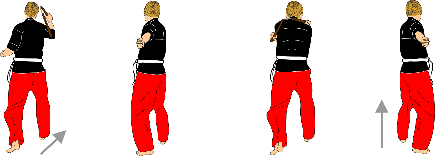 Triceps guard into double lateral cross sequence