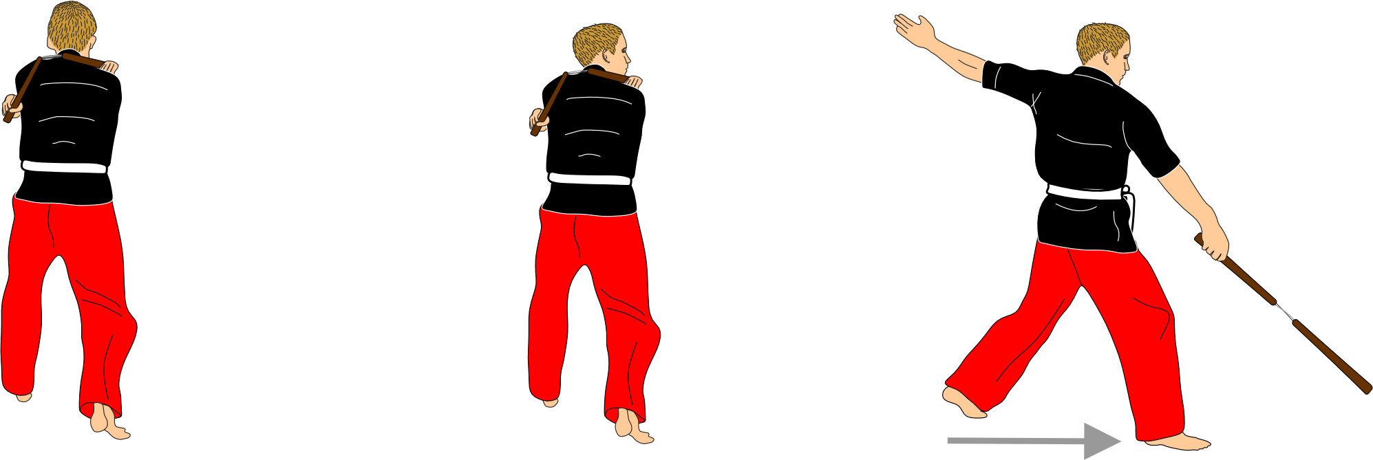 Cross guard look pivot into rising strike