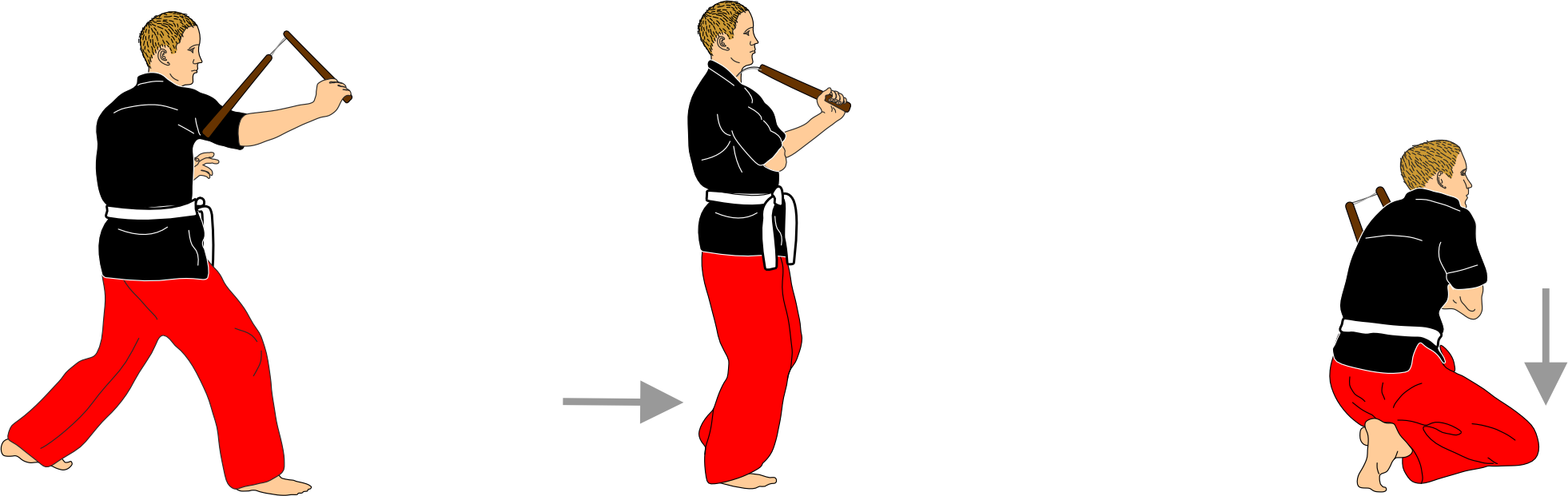 Triceps guard vertical strike and low evasion