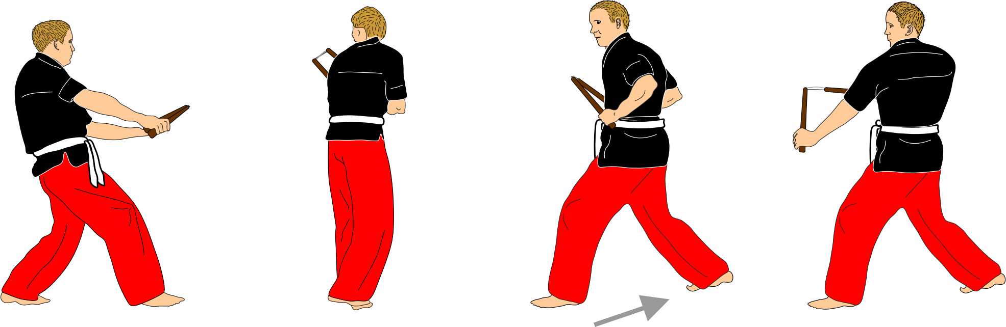 Short lateral strike pivot into front guard