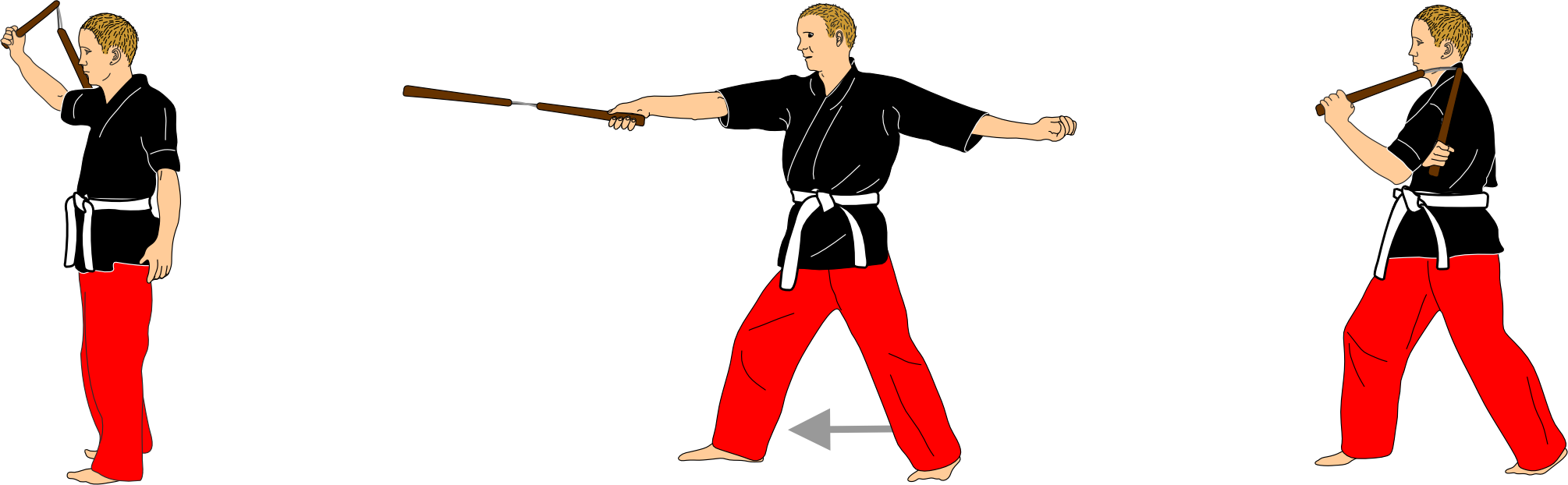 Triceps guard vertical strike with kiai