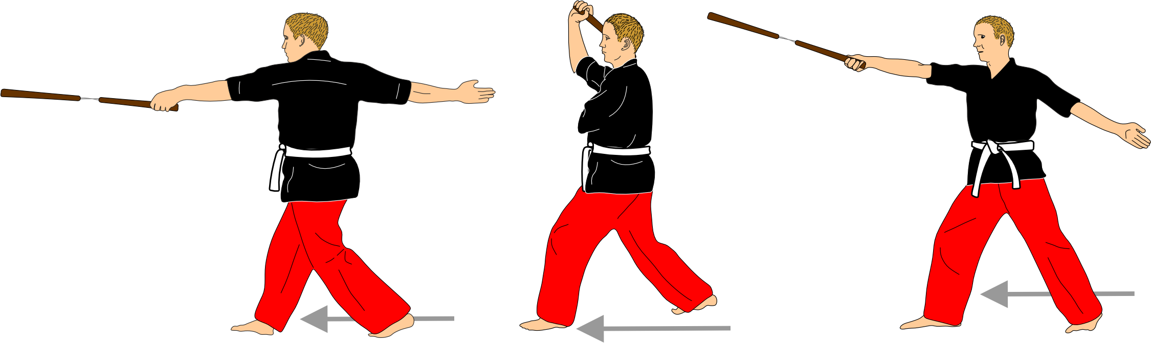 Piquée strike, shoulder guard and vertical strike
