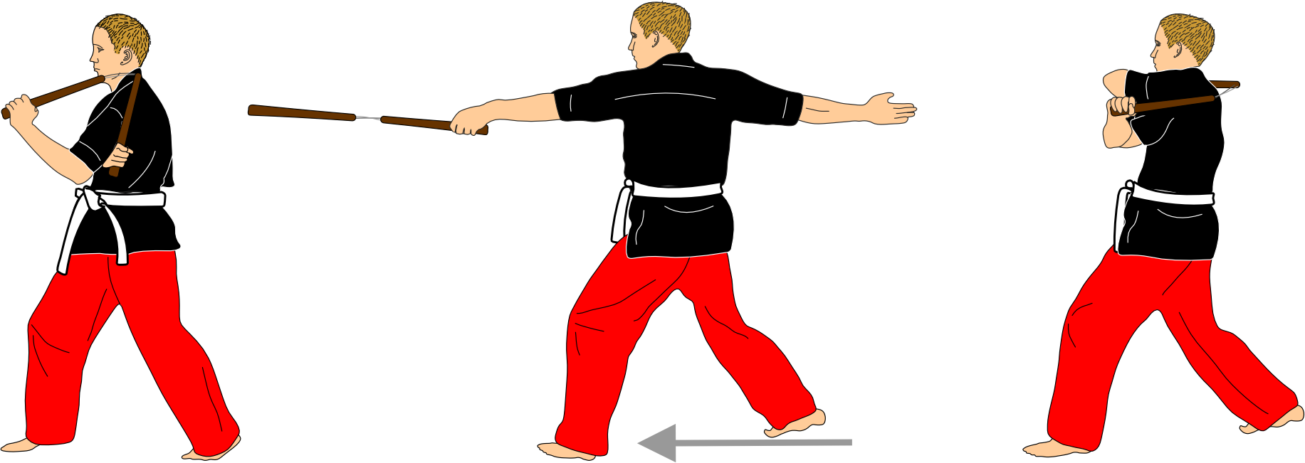Lateral strikes with cross flank guard