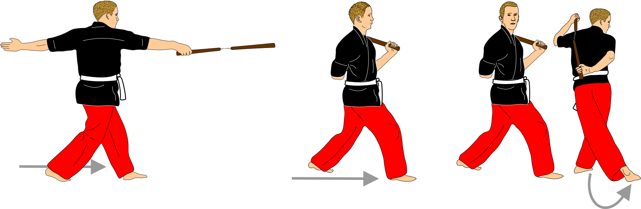 Piquée strike, back guard and pivot