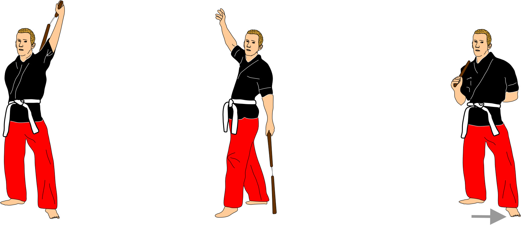 Back guard with vertical strike and back guard