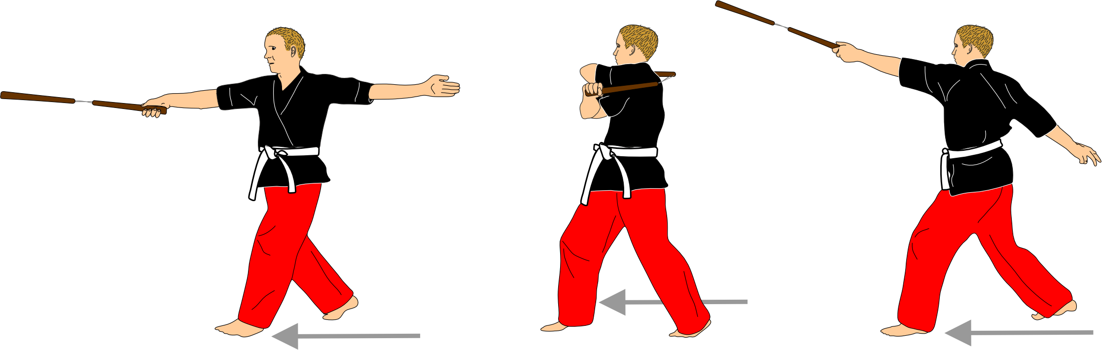 Piquée strike, cross guard and vertical strike