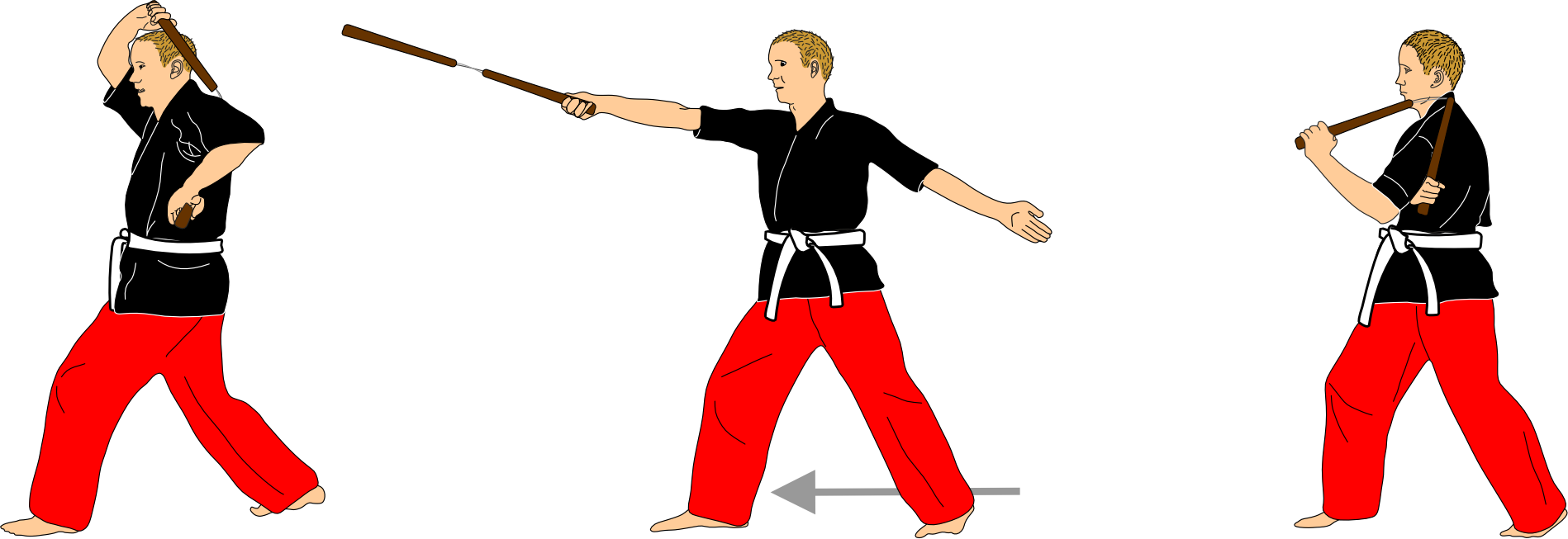 Side guard, vertical strike and shoulder guard