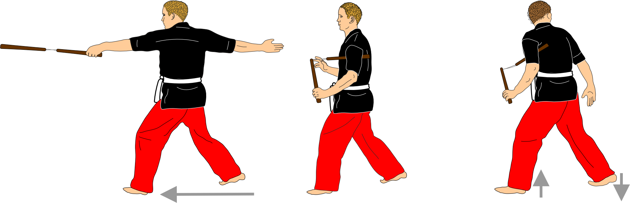 Piquée strike with kiai, armpit guard and pivot