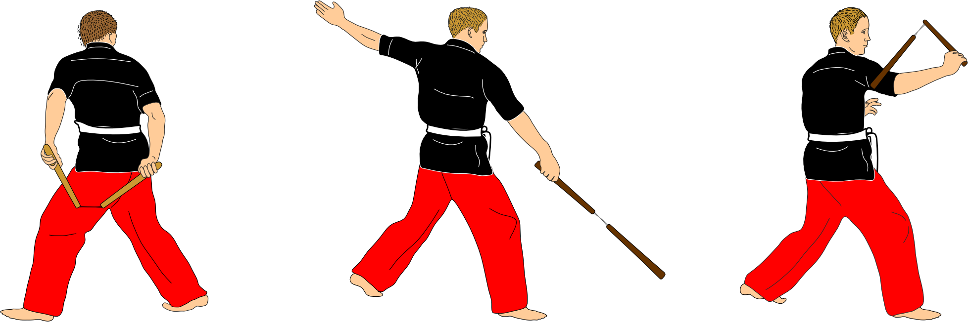 Hand change into rising vertical strike and triceps guard