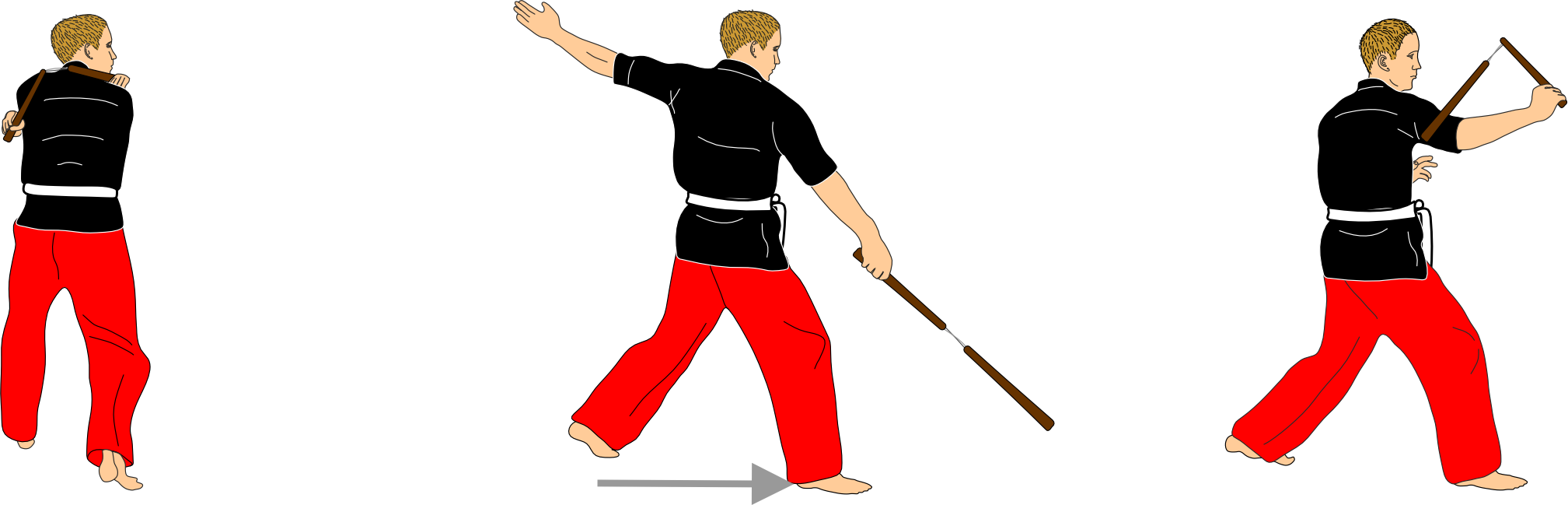 Pivot into rising vertical strike with triceps guard