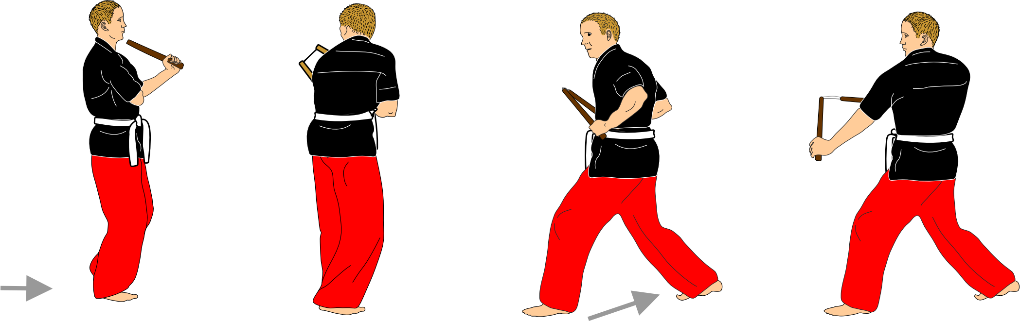 Shoulder guard, pivot and front guard