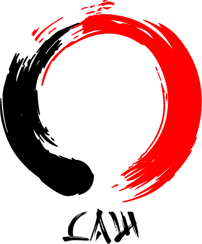 Red and black enso circle representing the Law Circle principle of structure, discipline and foundation in NC5.