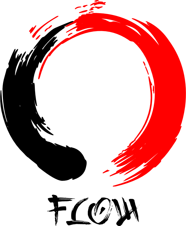Red and black enso circle representing flow, movement and rhythm within the NC5 training system.