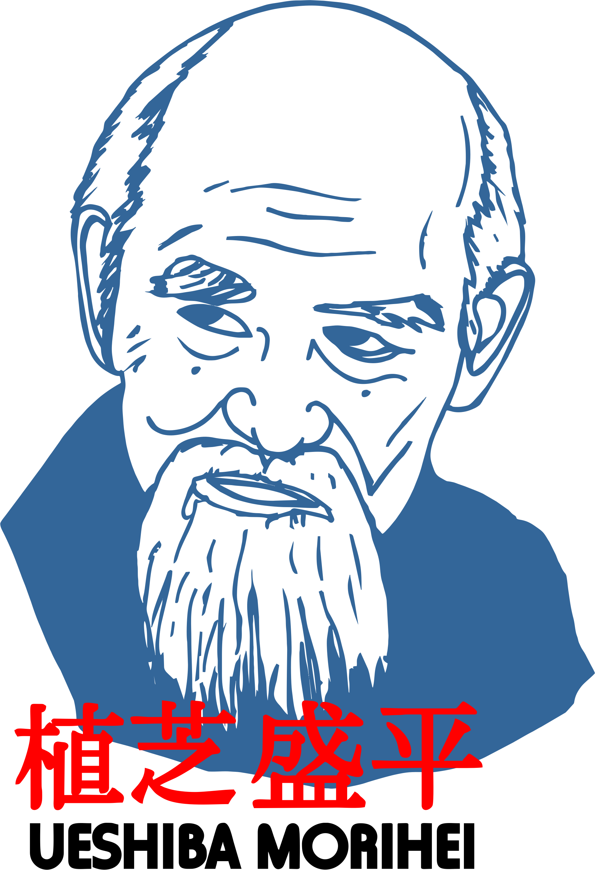 O Sensei Morihei Ueshiba portrait founder of Aikido demonstrating calm and wisdom