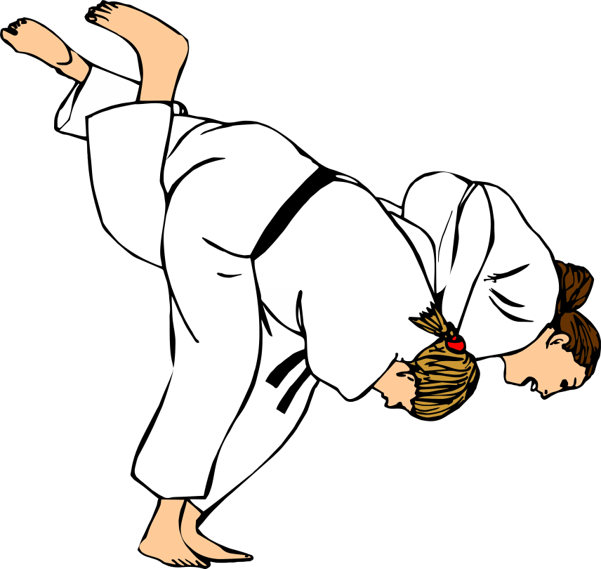 Judo throw technique demonstrating balance and redirection of force