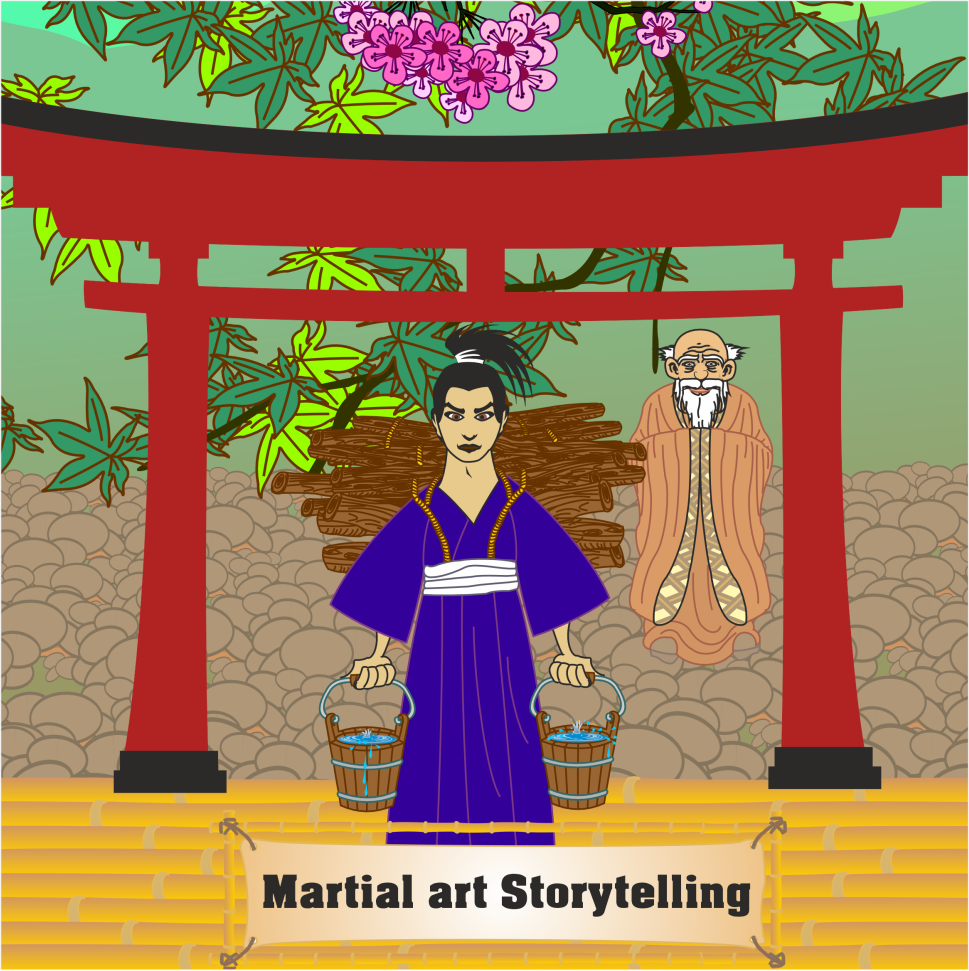 Martial arts wisdom story illustration with philosophy and life lessons