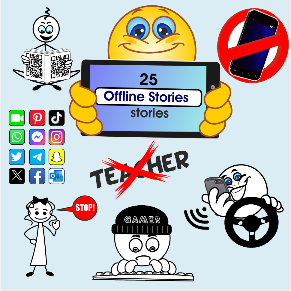 Creative offline life lesson story illustration about mindfulness and imagination