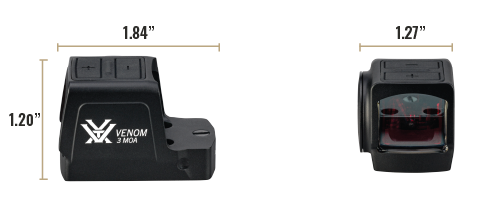 Venom Enclosed Micro Red Dot dimensions image