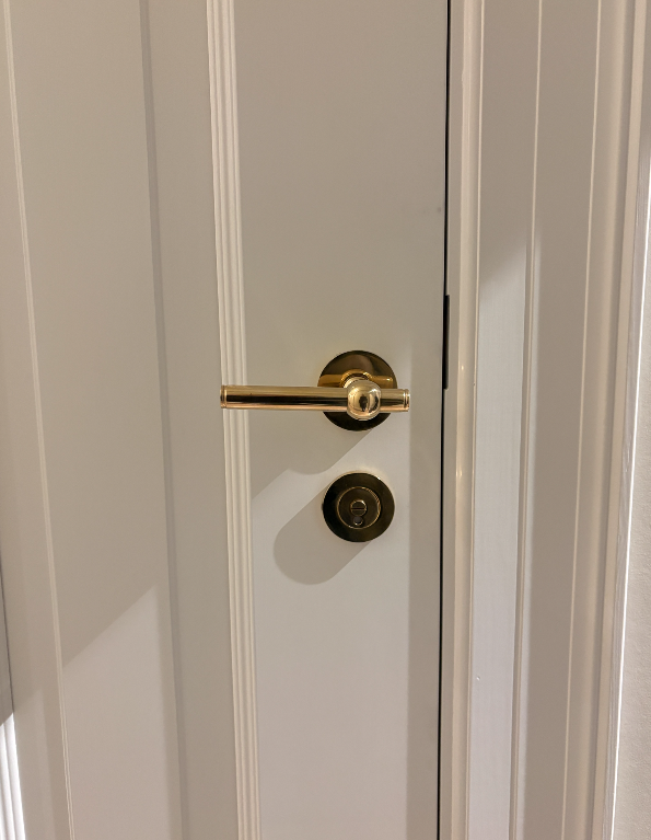 Studio Damm offers solid unpolished brass handles and hinges