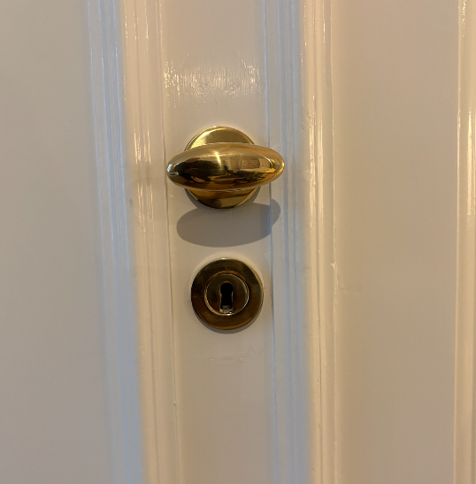 Studio Damm offers solid unpolished brass handles and hinges