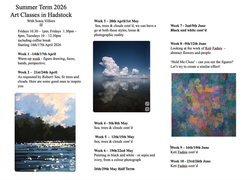 Relaxed Friendly Adult Art Classes  - Established 2009