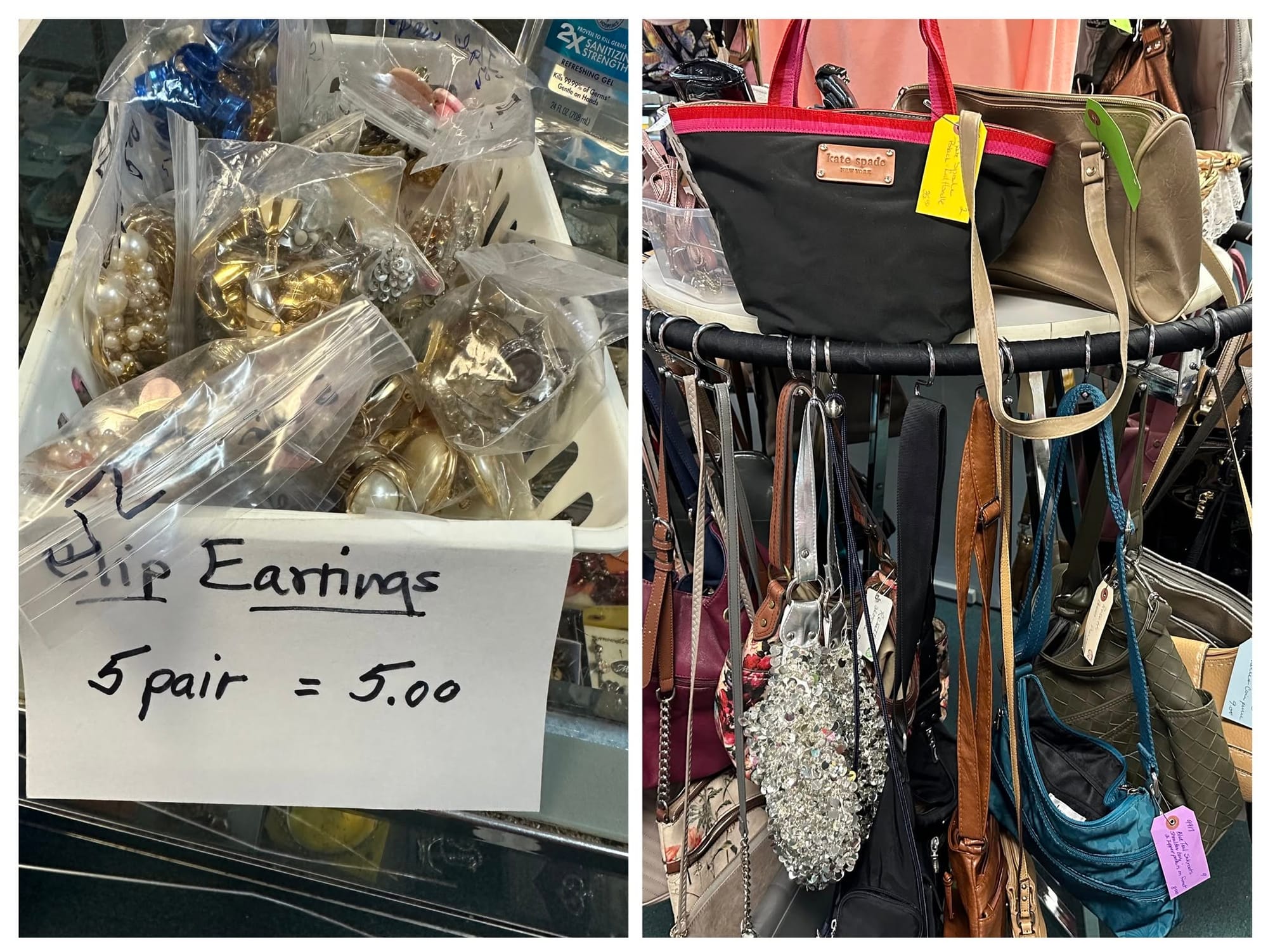Vintage Clip Earrings and Vera Wang Purses