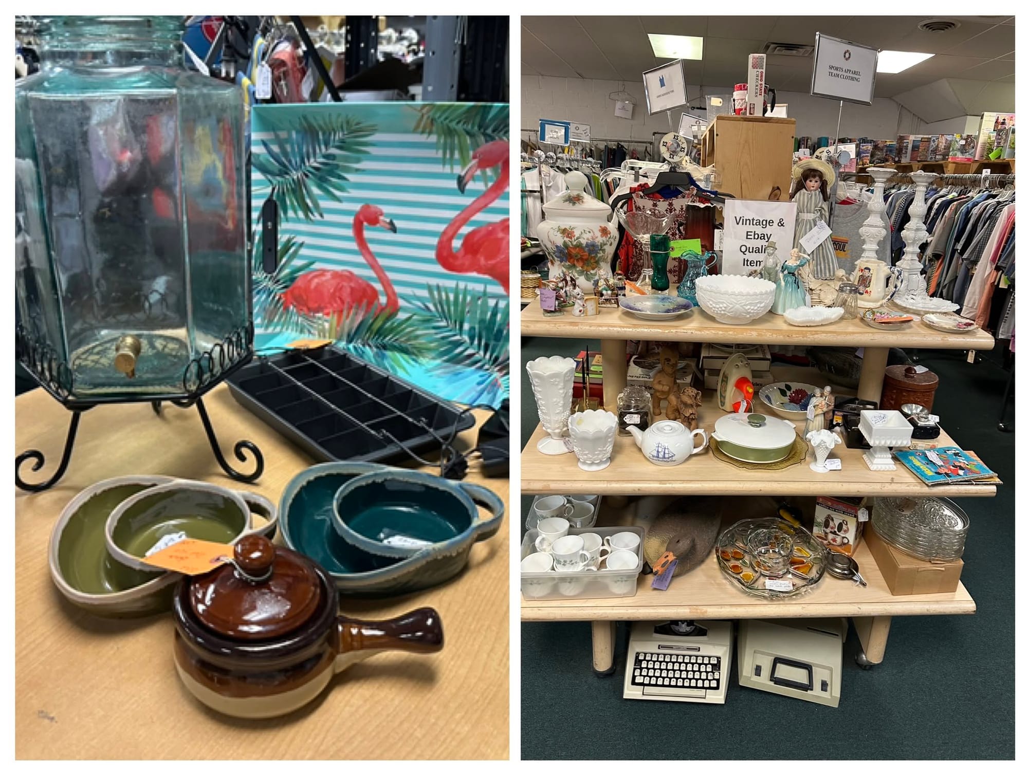 New items & updated eBay/Vintage table - lots of milk glass