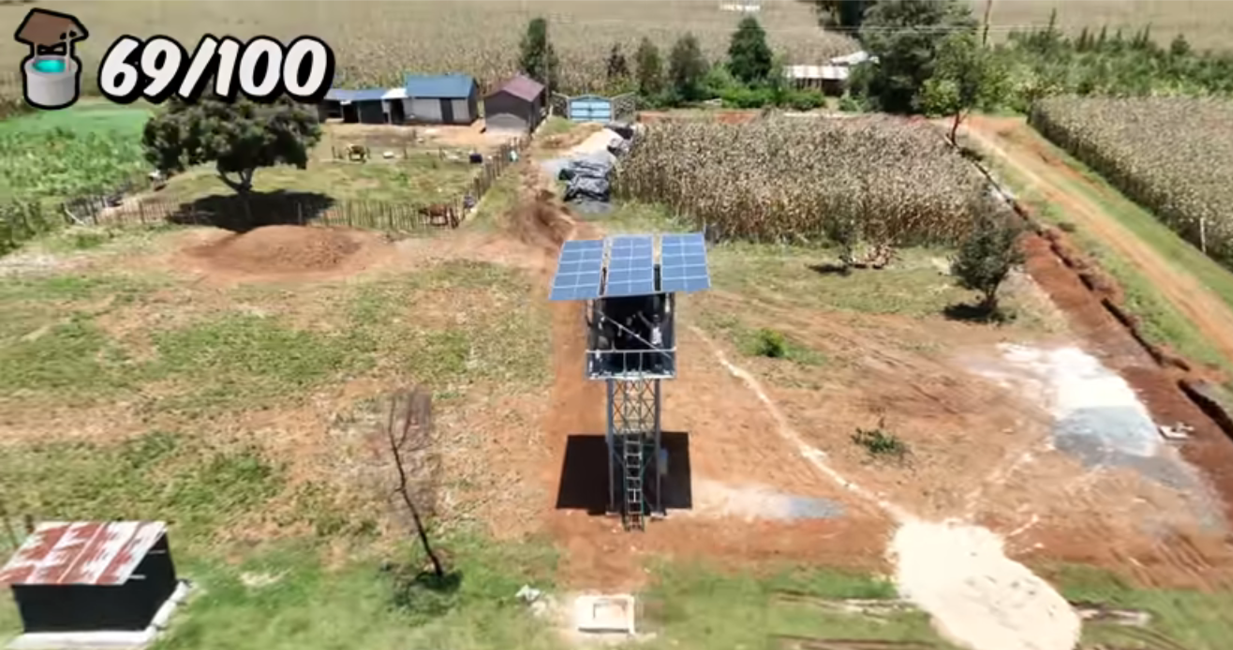 Pozo de agua N° 69 alimentado con..... ENERGÍA SOLAR