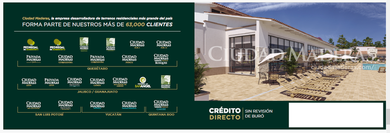 CIUDAD MADERAS forma parte de nuestros 63,000 Clientes