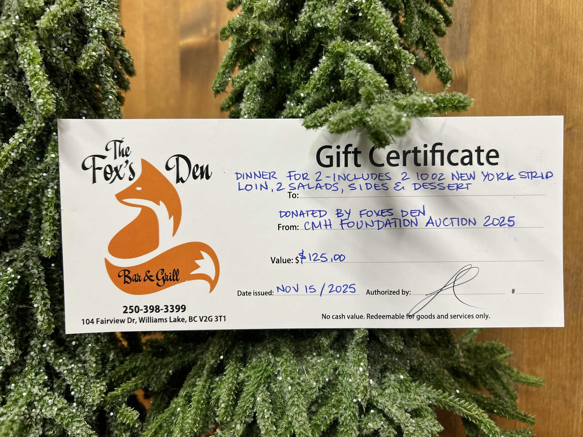 Steak dinner for two