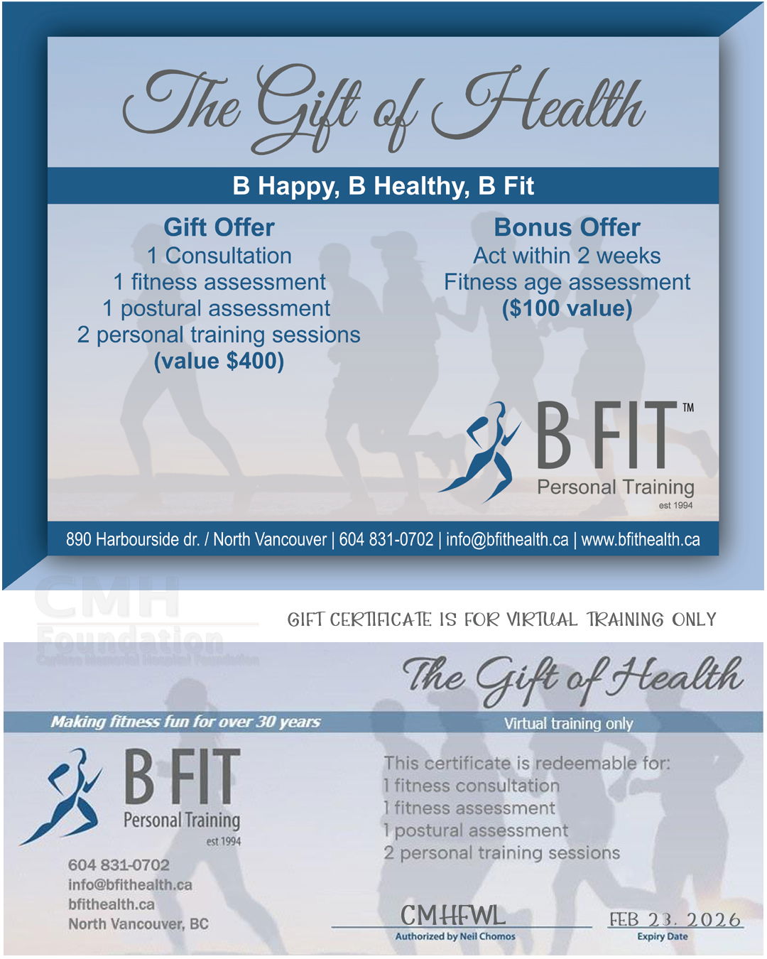 Online fitness starter package