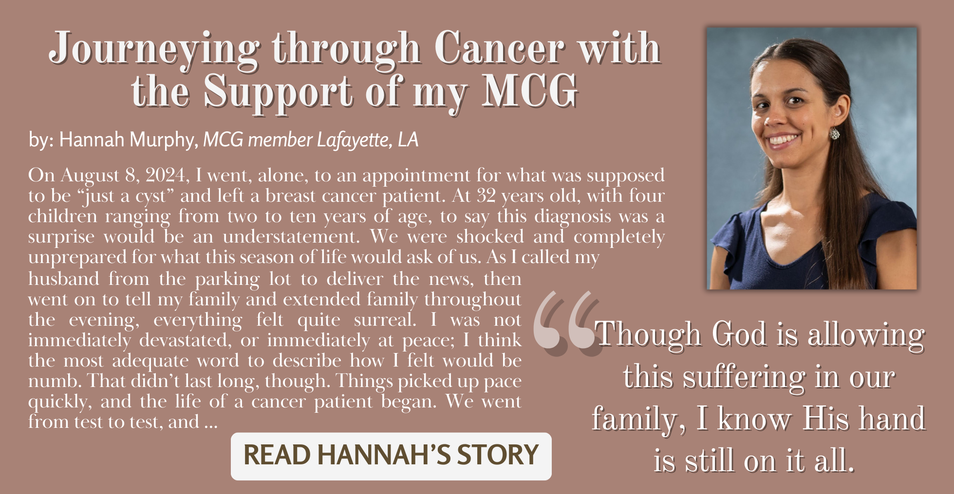 Journeying through Cancer with the Support of my MCG