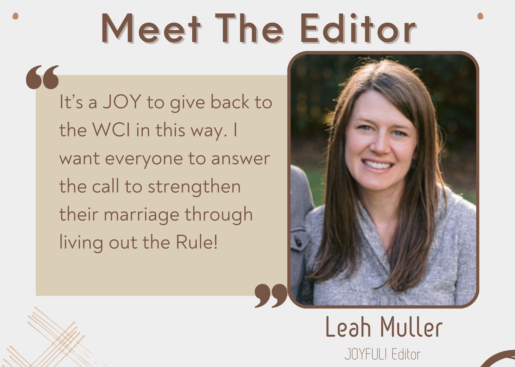 Meet the New JOYFUL! Editor: Leah Muller