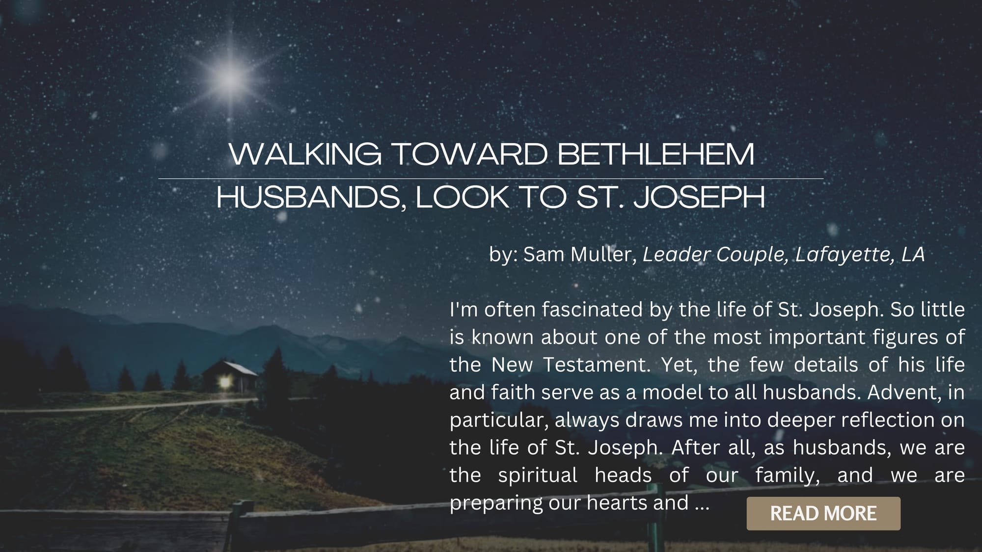 Walking Toward Bethlehem: Husbands, look to St. Joseph