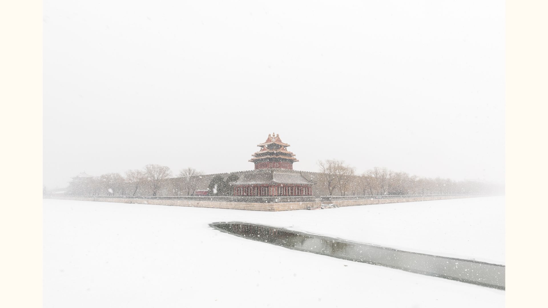 Verbotener Palast in Peking im Schnee